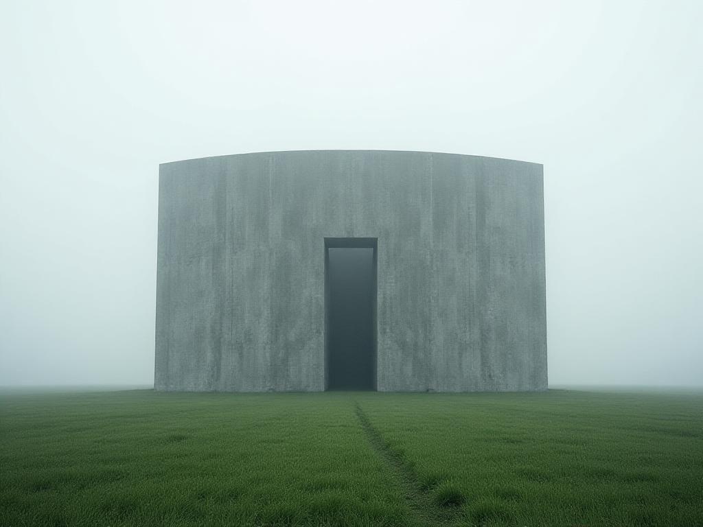 Escultura de hormigón a gran escala en un parque público